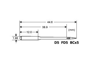 jehla FD5/D-5/BCX5 200 - Schmetz, pro šičky pytlů balení 1ks