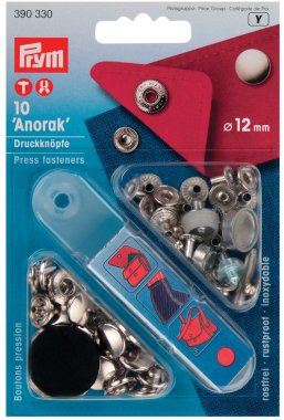 druk stiskací Anorak 12mm střírbný 10ks