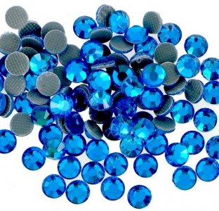4mm nalepovací kameny broušené capri blue = modrá