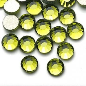 4mm nalepovací kameny broušené olivine = khaky