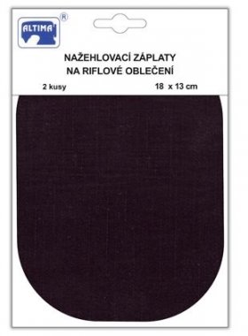 záplata nažehlovací riflová 18x13cm oválné 2ks černá