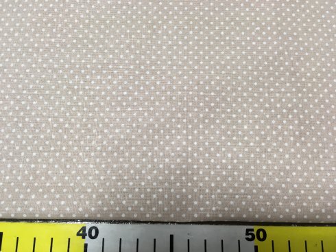látka 145cm šíře/100%bavlna béžová bílý puntík