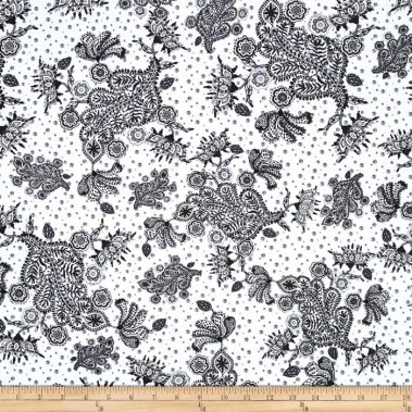 látka  100%bavlna byzantium-paisley-black                   110cm šíře/rowan