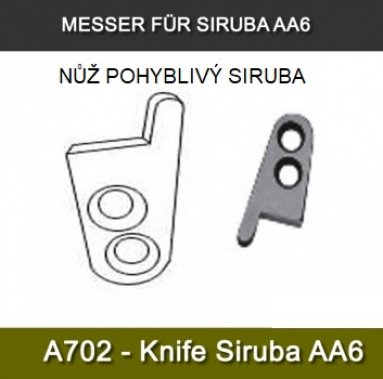nůž ořezu nití pohyblivý - pro pytlovací stroje Fischbein/Siruba