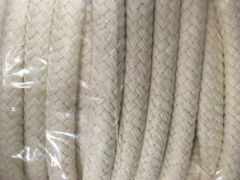 šnůra pletená(16 pramenů) silná přírodní bavlna 12mm