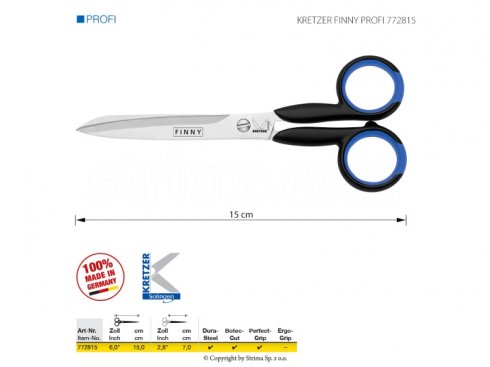 Krejčovské nůžky pro perfektní stříhání, délka 6