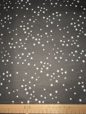 látka hvězdy na šedé š.150/100%bavlna