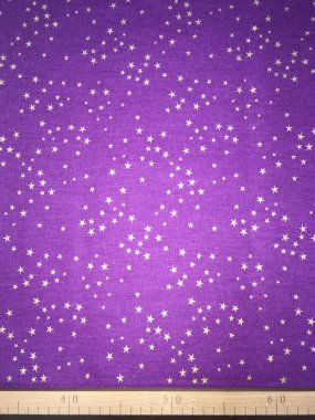 látka hvězdy na fialové š.150/100%bavlna