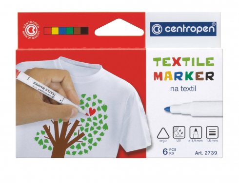 značkovač / fix na textil sada 6ks barev