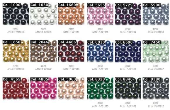 skleněné perličky našívací 4mm-345ks různé barvy-