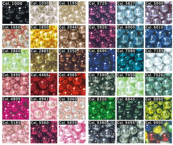 skleněné perly našívací 6mm-100ks různé barvy-